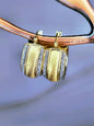 9ct Solid Yellow Gold Wide Hoop Earrings Damond Dust Hoops Glitter Moon-dust