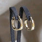 Cute New 9ct Yellow Gold Hoop Square Thick Hoops Earrings Flat 20mm long 375