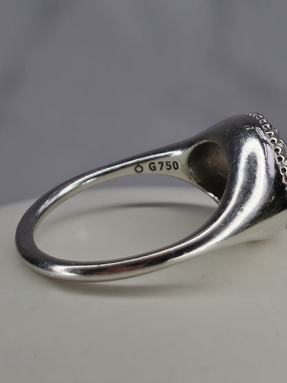 LOVELY Pandora LovePods Pavé Diamond & 18K Yellow Gold Ring size N 6grams