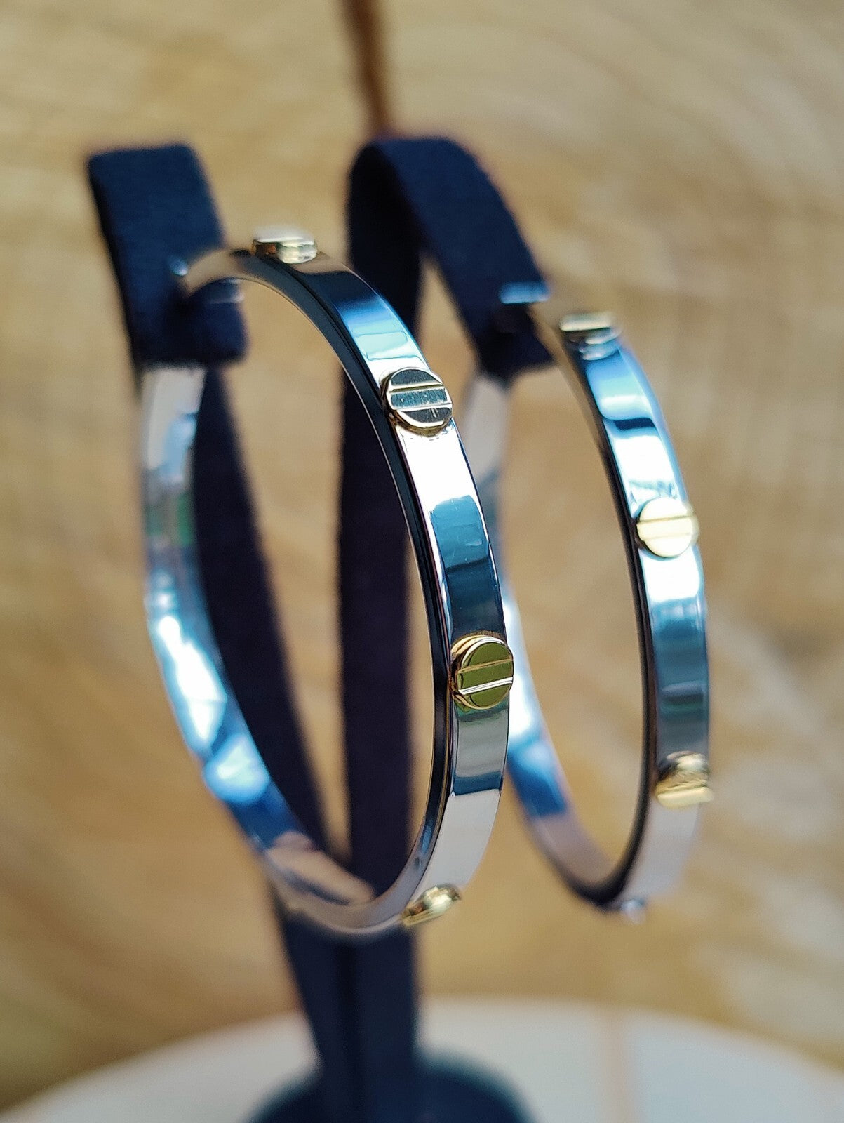 NEW Gold Screw Hoop Earrings 4.95 grams 9ct White Gold 40mm Hallmarked New