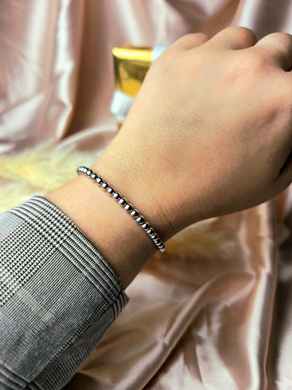 New Sterling Silver 925 Bracelet Ball Beaded Expandable Balls 4mm hallmarked