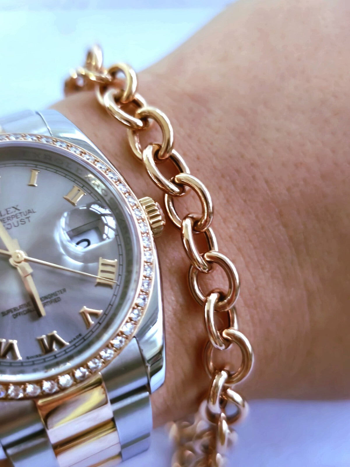 New 9ct Rose Gold Round Link Chain BRACELET Cable Link Fashion Bracelet
