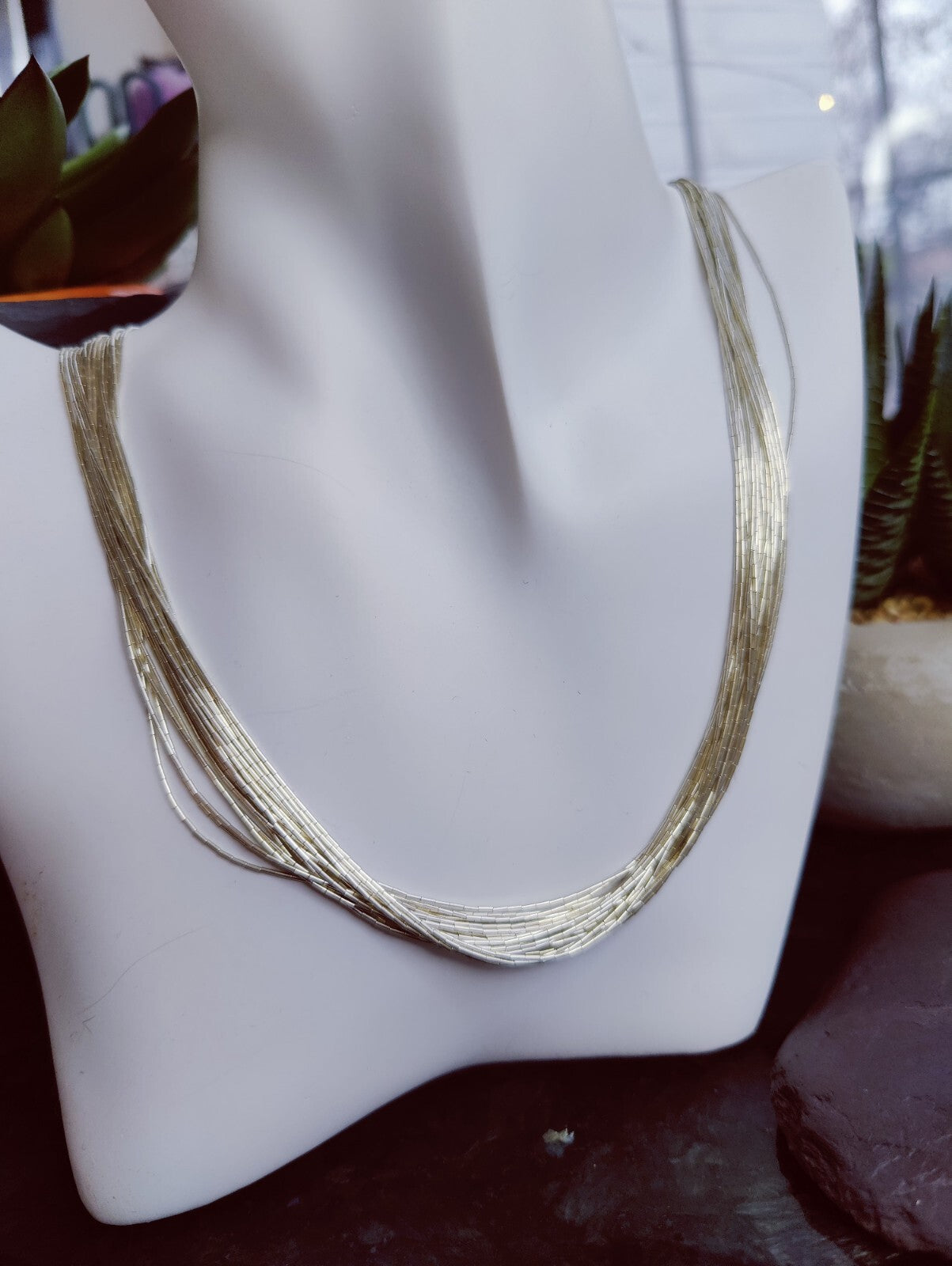 925 Sterling Silver Multi Strand Chain Necklace Menno with Box Hallmarked