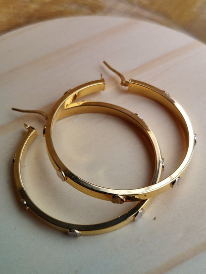 NEW Huge Gold Hoop Earrings 9ct Yellow Gold 40mm Hallmarked Hoops Hinge Love ly
