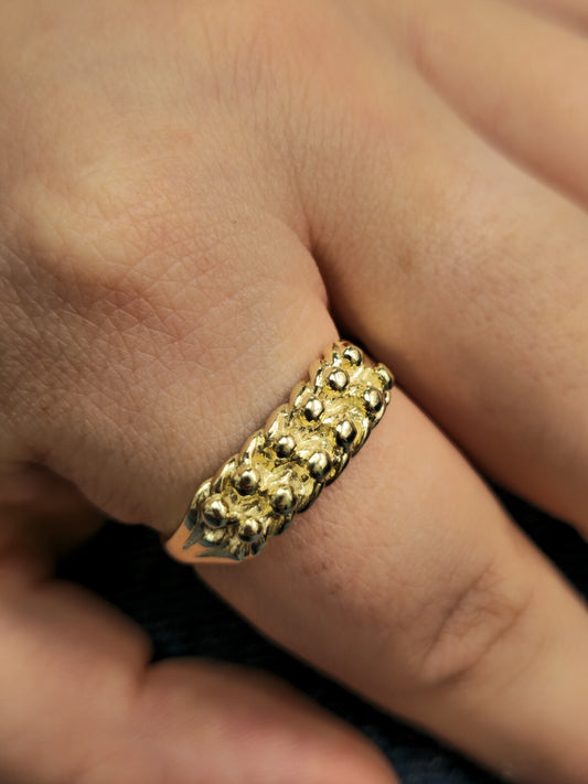 New Solid 9ct Yellow Gold Men's Signet Keeper Ring size: T Hallmarked Two Row