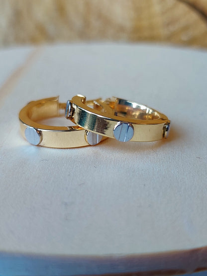 NEW Small Gold Hoop Earrings 9ct Yellow Gold 17mm Hallmarked Hoops Hinge Love ly