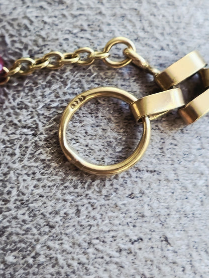 Vintage 9ct Yellow Gold Gate Bracelet With Heart Locket Great Condition 16.5cm