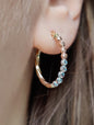 Oval 9ct Yellow/White/Rose Gold Huggies Trinity Three Colour Diamond Cut 