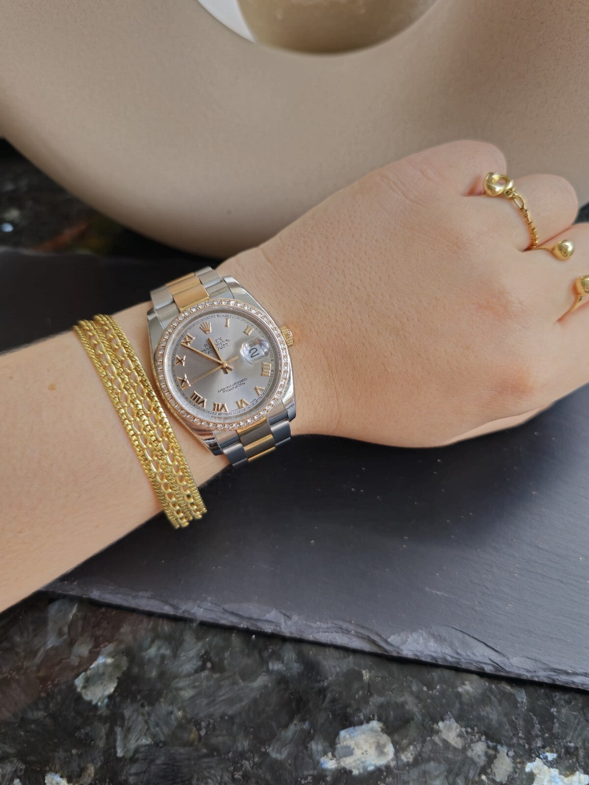 Solid 9ct Yellow Gold Wide Mesh Bracelet Double Link 18cm 14g Unisex Hallmarked 