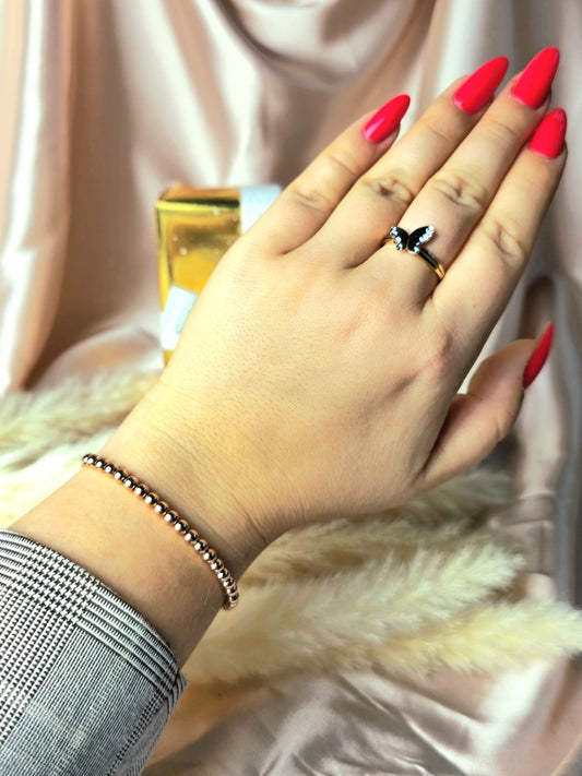 New Solid 9ct Rose Gold Bracelet Ball Beaded Expandable Balls 4mm Adjustable