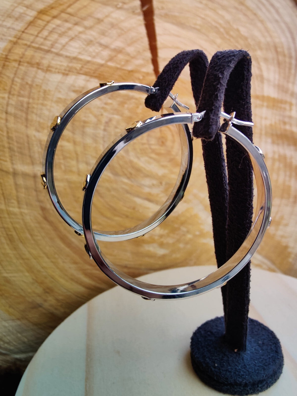 NEW Gold Screw Hoop Earrings 4.95 grams 9ct White Gold 40mm Hallmarked New