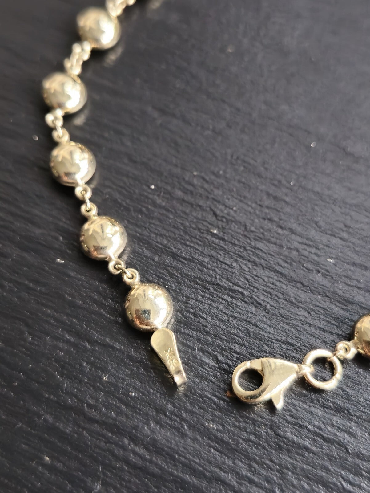New Solid 9ct Yellow Circles Flat Beads Gold Chain BRACELET 7.5inch Hallmarked