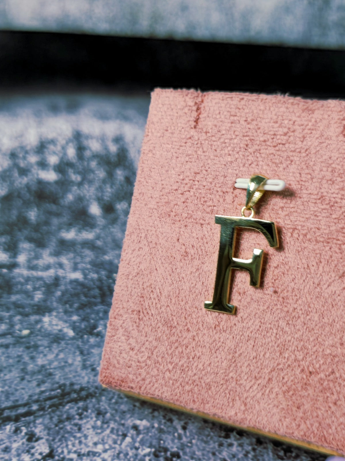 New Solid 9K Yellow Gold Initial Letter F Pendant  Personalised 32mm Hallmarked