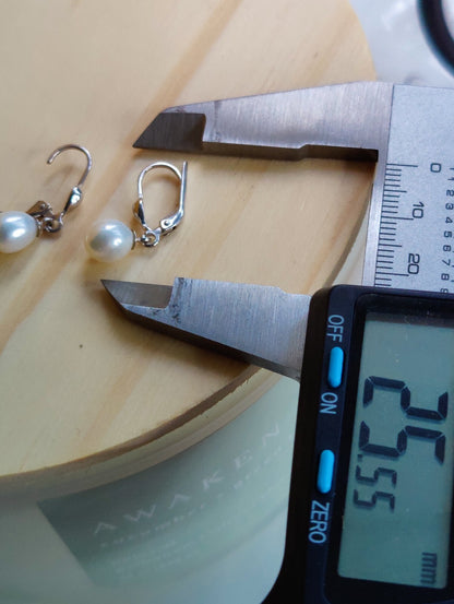 New Solid 9ct White Gold Pearl Drop Earrings Genuine Real Pearl Hallmarked