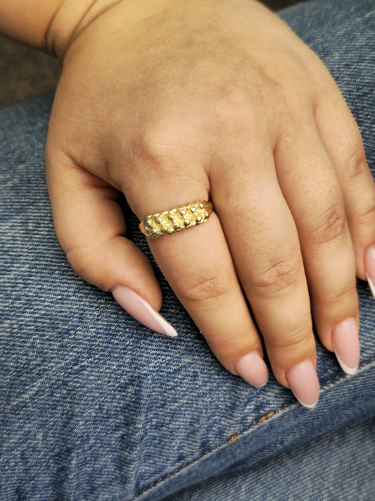 New Solid 9ct Yellow Gold Men's Signet Keeper Ring size: T Hallmarked Two Row