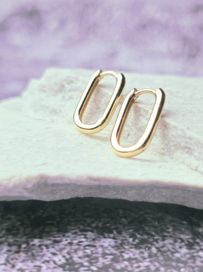 NEW Solid 9ct Yellow Gold Hoop Earrings Small Everyday Hoops Cute Sleepers