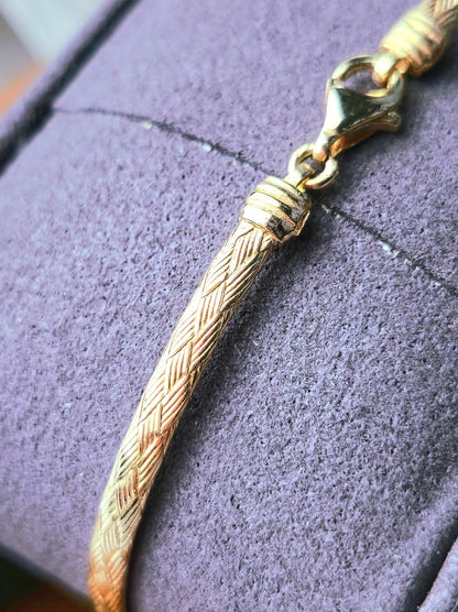 New Solid 9ct Yellow/White Gold Butterfly Bracelet 3 Butterflies Bangle Hallmark