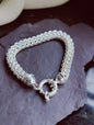 925 Sterling Silver Chunky Heavy Chain Persian Wave Bracelet 7mm 30g 18cm