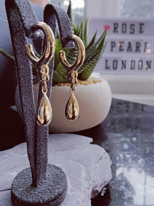 NEW 9ct Solid Yellow Gold Drop Dangling Earrings Studs Hallmarked 2.8grams