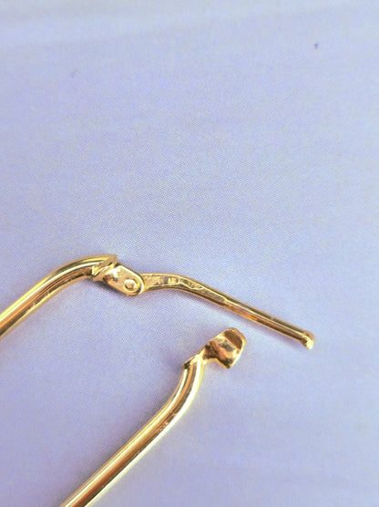Lovely New 9ct Yellow Gold Hoop Earrings Hoops Rectangle Shape 35mm Hinge