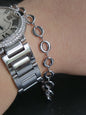 New Solid 9ct White Gold Circles Chain BRACELET 7.5inch Hallmarked Fancy