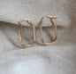 New 9ct Yellow Gold Hoop Square Rectangle Oval Earrings Flat 25mm long 375