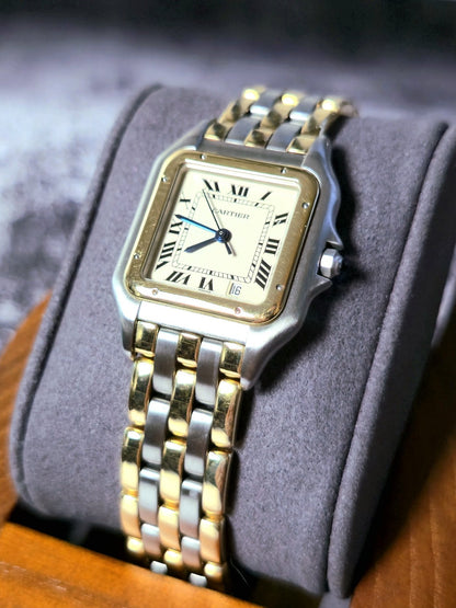 Rare Cartier Panthere Watch Midi 183949 Three Rows 18ct Yellow Gold Quartz Great