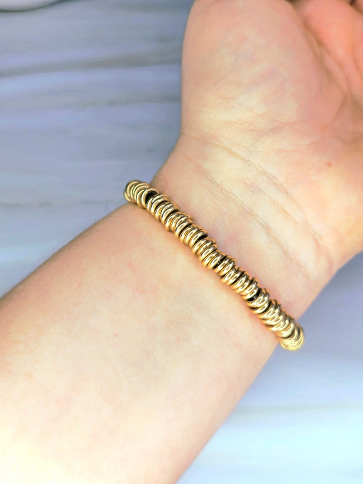 Solid 18k 750 Rose Gold Diamond Bracelet Heavy Gold Links Circles Expandable
