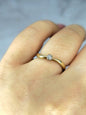14k Yellow Gold Diamond Engagement Ring Wave Design 2mm size: M+ D: 0.015ct Wavy