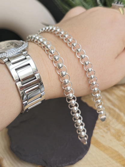 925 Sterling Silver Chunky Paper Clip Chain Bracelet 7mm 7.5grams 7.5inch