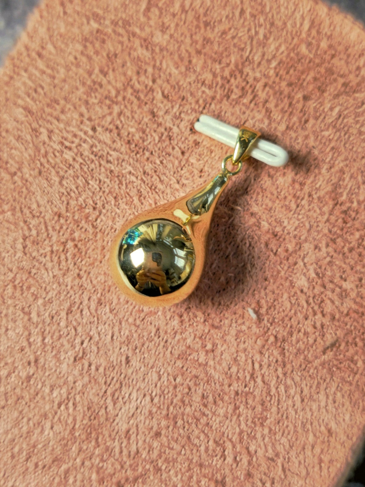 Solid 9k Yellow Gold Set of Pendant and Earrings Bottega Fashion Popped Drop
