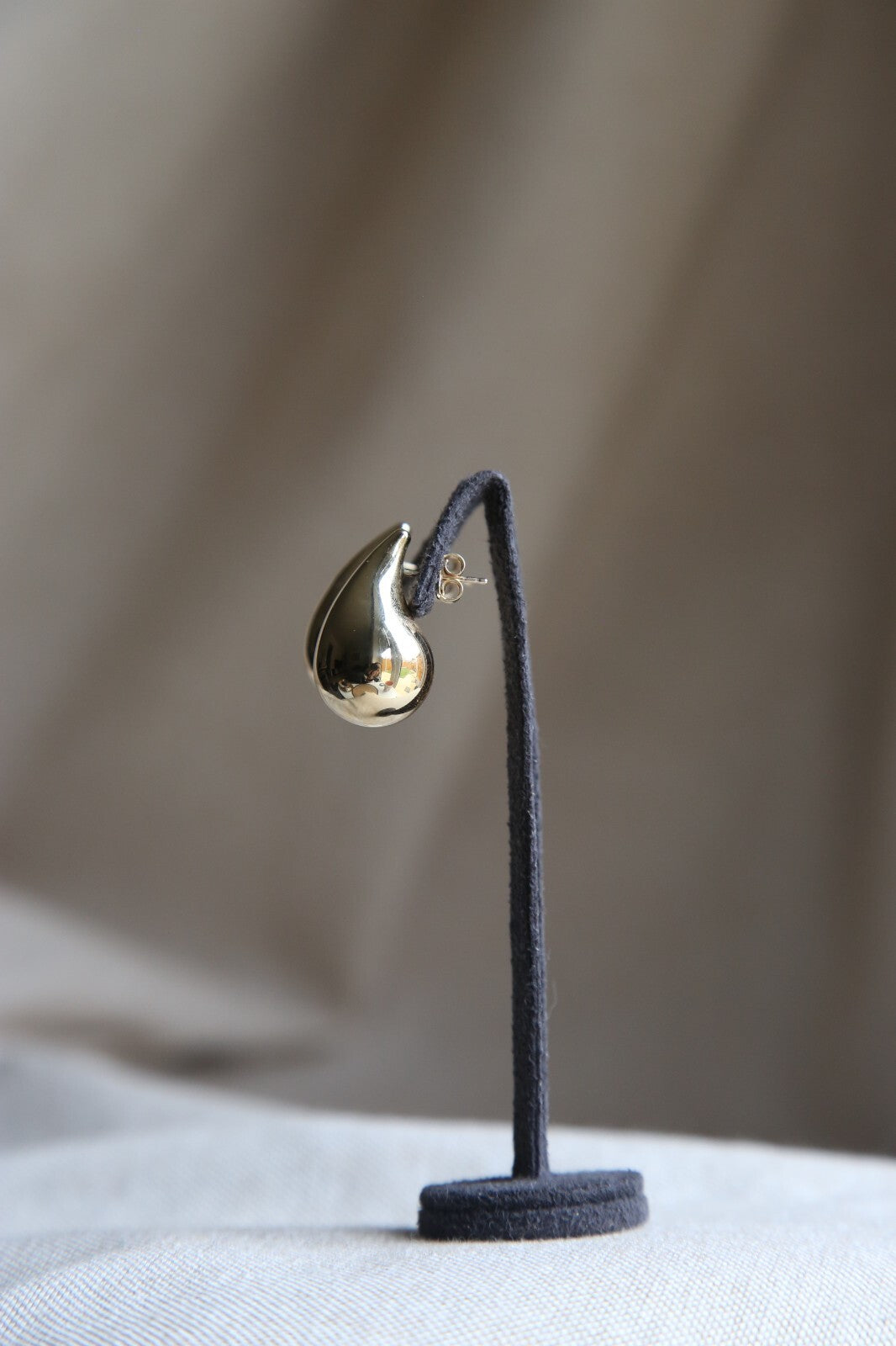 New 9k Yellow Gold Trendy Big Thick Waterdrop Tear Drop Earrings Bottegac 25mm