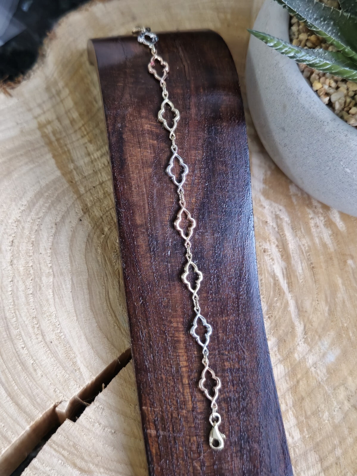 New Solid 9ct Yellow/White/Rose Gold Chain BRACELET 7.5inch Hallmarked Lovely
