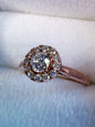 Certified 18ct Rose Gold 0.5ct Diamond Cluster Engagement Ring Flower Size J