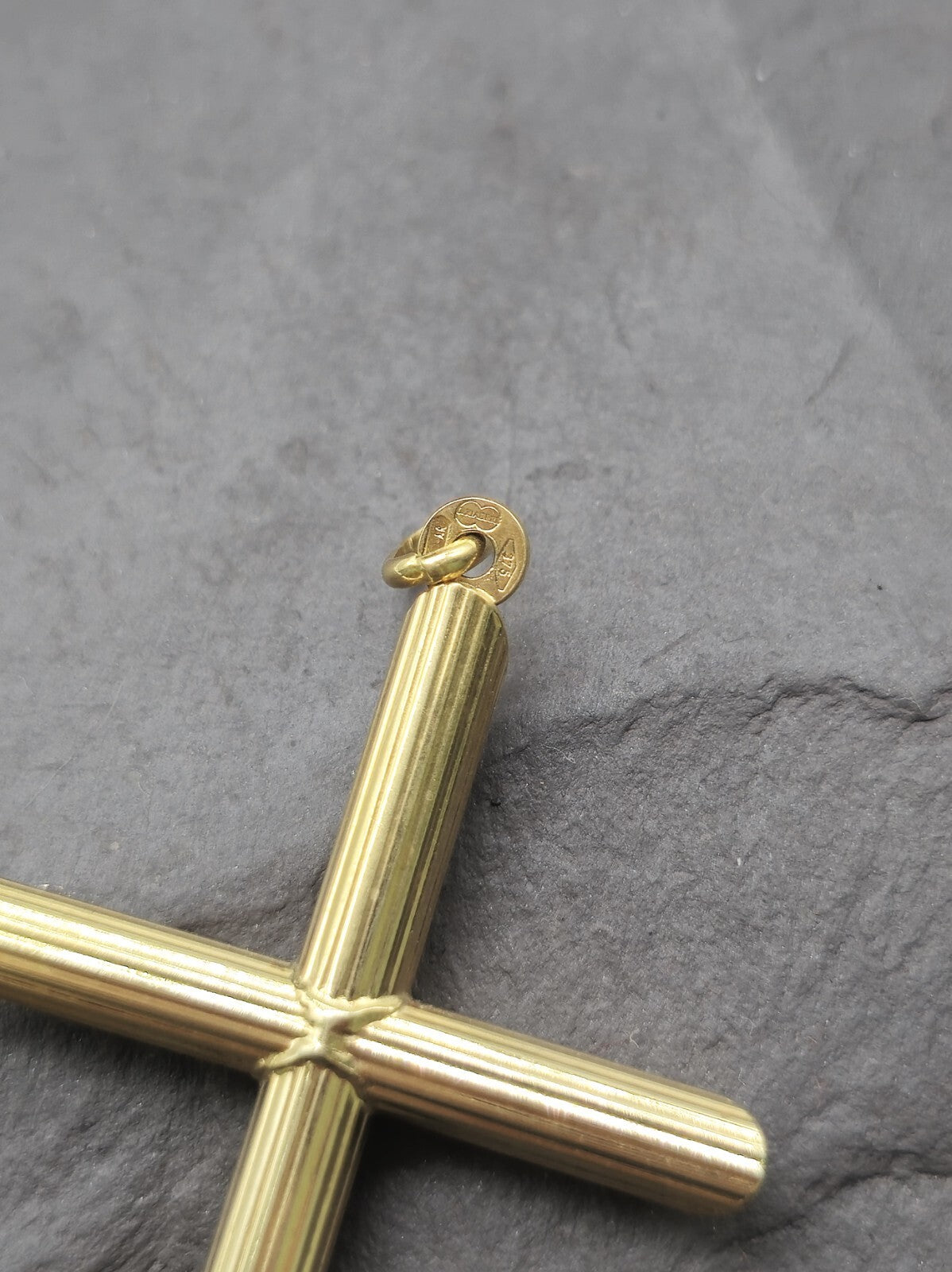 New Solid 9ct Yellow Gold Plain Cross Simple Pendant 50mm x 30 mm Hallmarked
