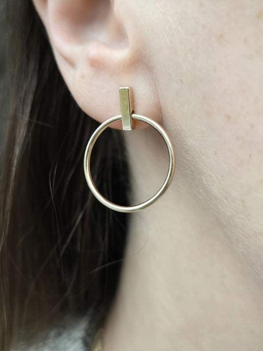 NEW 9ct Solid Yellow Gold Drop Earrings Circle Studs Butterfly Hoop Geometric 