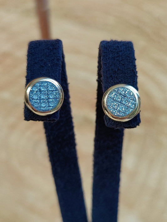 Glitter 9ct Yellow Gold Sleepers Stud Earrings Butterfly Daily Use Elegant 