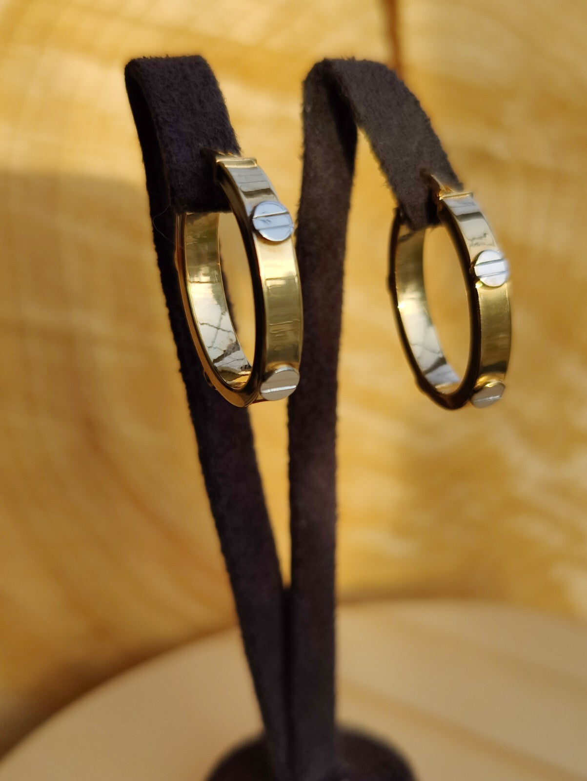 OVAL Gold Hoop Earrings 9ct Yellow Gold 24mm x 18mm Hallmarked Hinge Screw Love