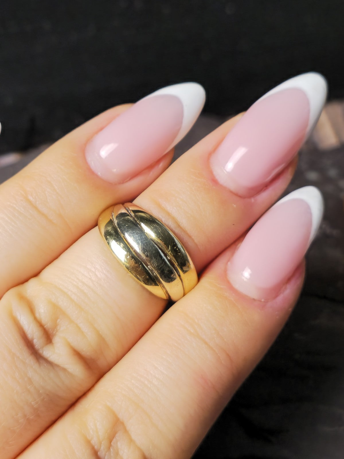 9ct Yellow Gold Ring Trinity Band Size H Pinky Finger Ring 3grams Hallmarked