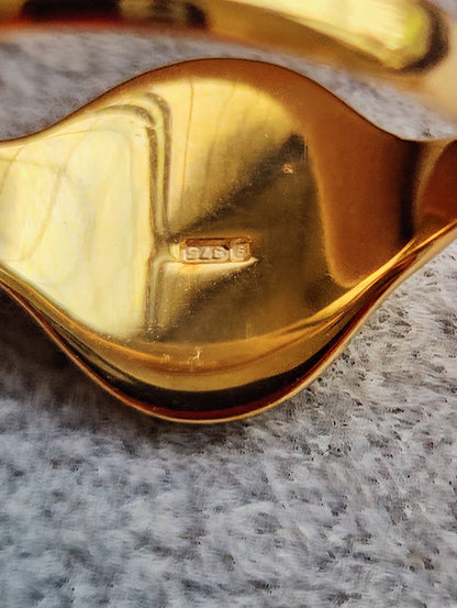New Solid 9ct Yellow Gold Signet Ring size: U+ Hallmarked 5grams Oval Shape 