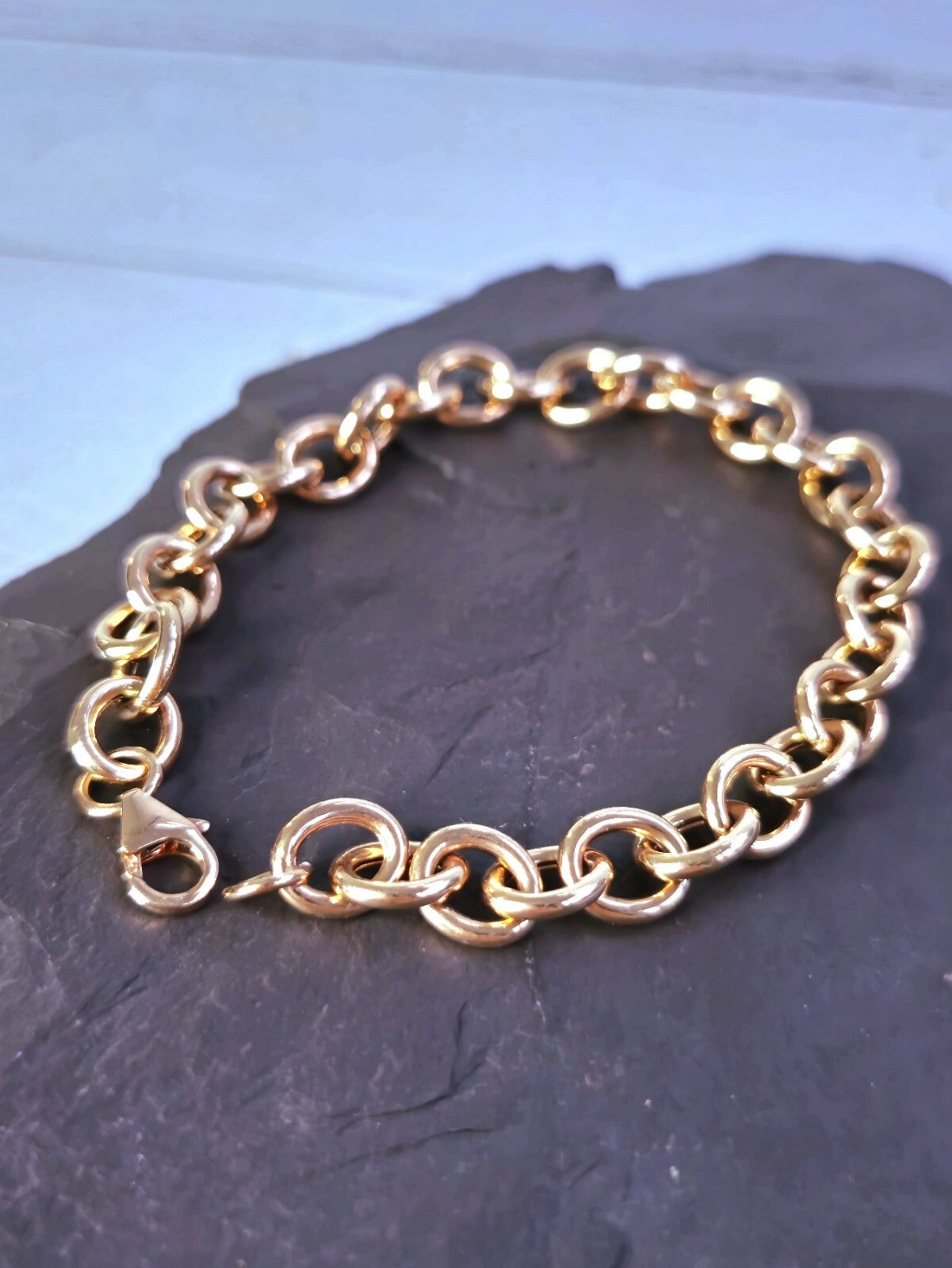 New 9ct Rose Gold Round Link Chain BRACELET Cable Link Fashion Bracelet