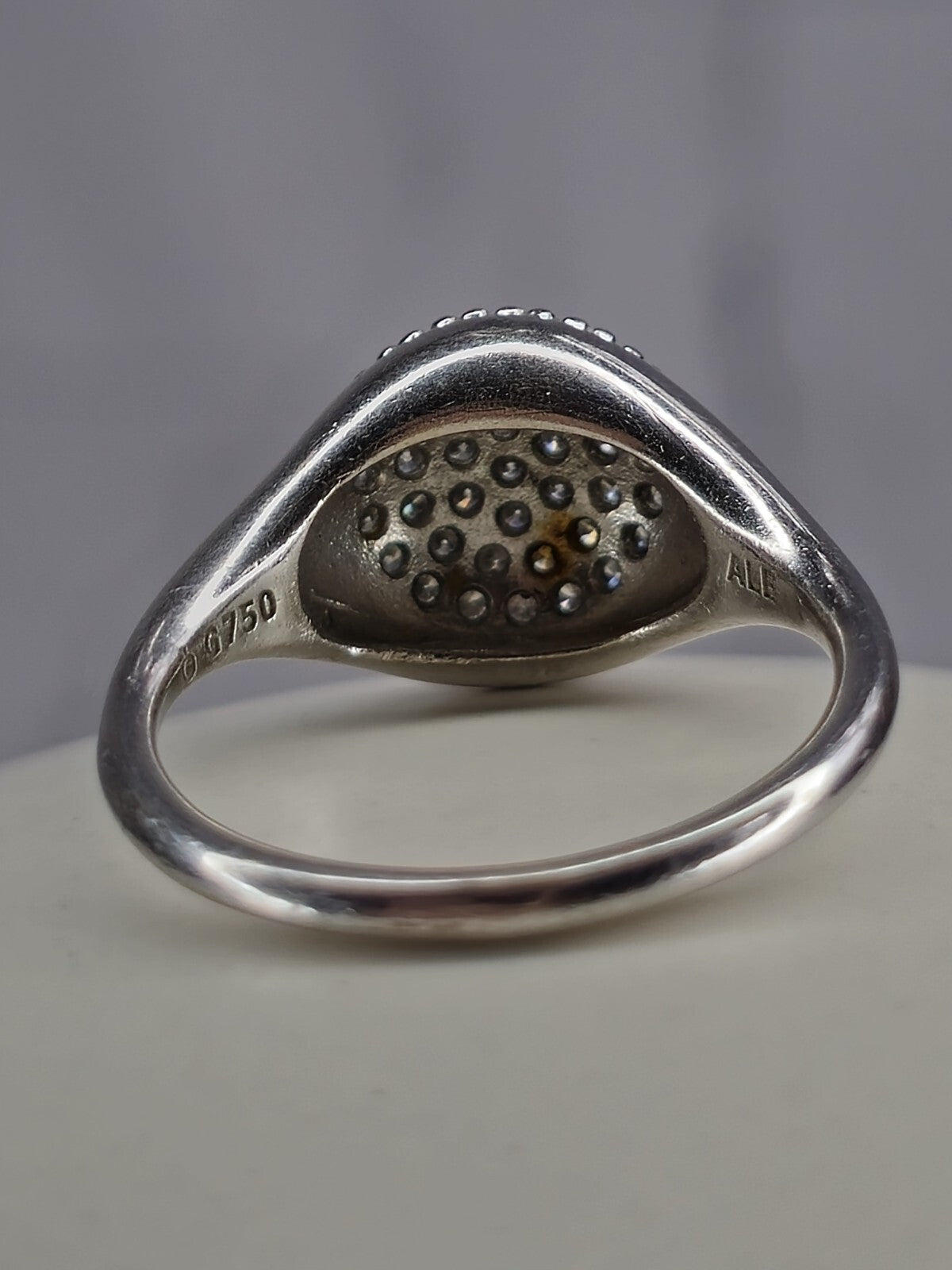LOVELY Pandora LovePods Pavé Diamond & 18K Yellow Gold Ring size N 6grams