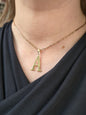 New 9K Yellow Gold Initial A Pendant  Personalised 33mm Long Big Loop Hallmarked
