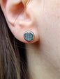 Glitter 9ct White Gold Sleepers Stud Earrings Butterfly Daily Use Elegant 