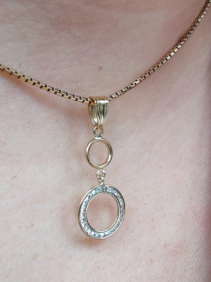 New Solid 9ct Yellow Gold Cubic Zirconia Pendant Round Shape CZ Hallmarked