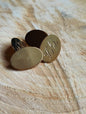 Vintage 9ct Solid Yellow Gold Classic Oval Cufflinks Engraved G.Z 4.75gram Chain
