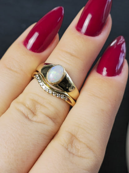 Solid 18ct Yellow Gold Wedding Band Half Eternity Ring size 'L' DIA: 0.18ct