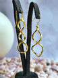 Lovely Solid 9ct Yellow Gold Twist Drop Earrings Hook Clasp Hallmarked 375 Twirl