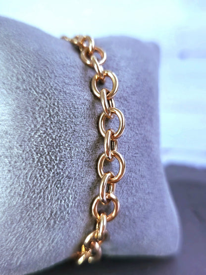 New 9ct Rose Gold Round Link Chain BRACELET Cable Link Fashion Bracelet