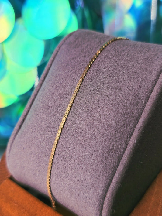 9ct Rose Gold Chain Anklet Bracelet Fine Cable Link Cute Long Bracelet 22.5cm